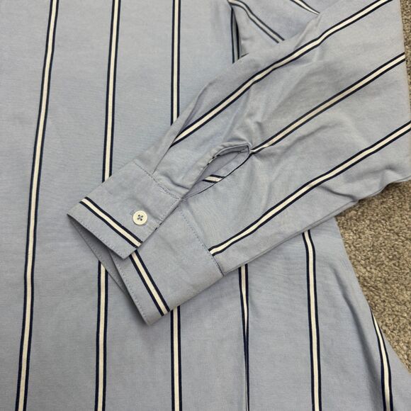 Walter Baker Hi-Lo Tunic Button Down Shirt Womens Medium Blue Cotton Casual Top - Picture 5 of 15